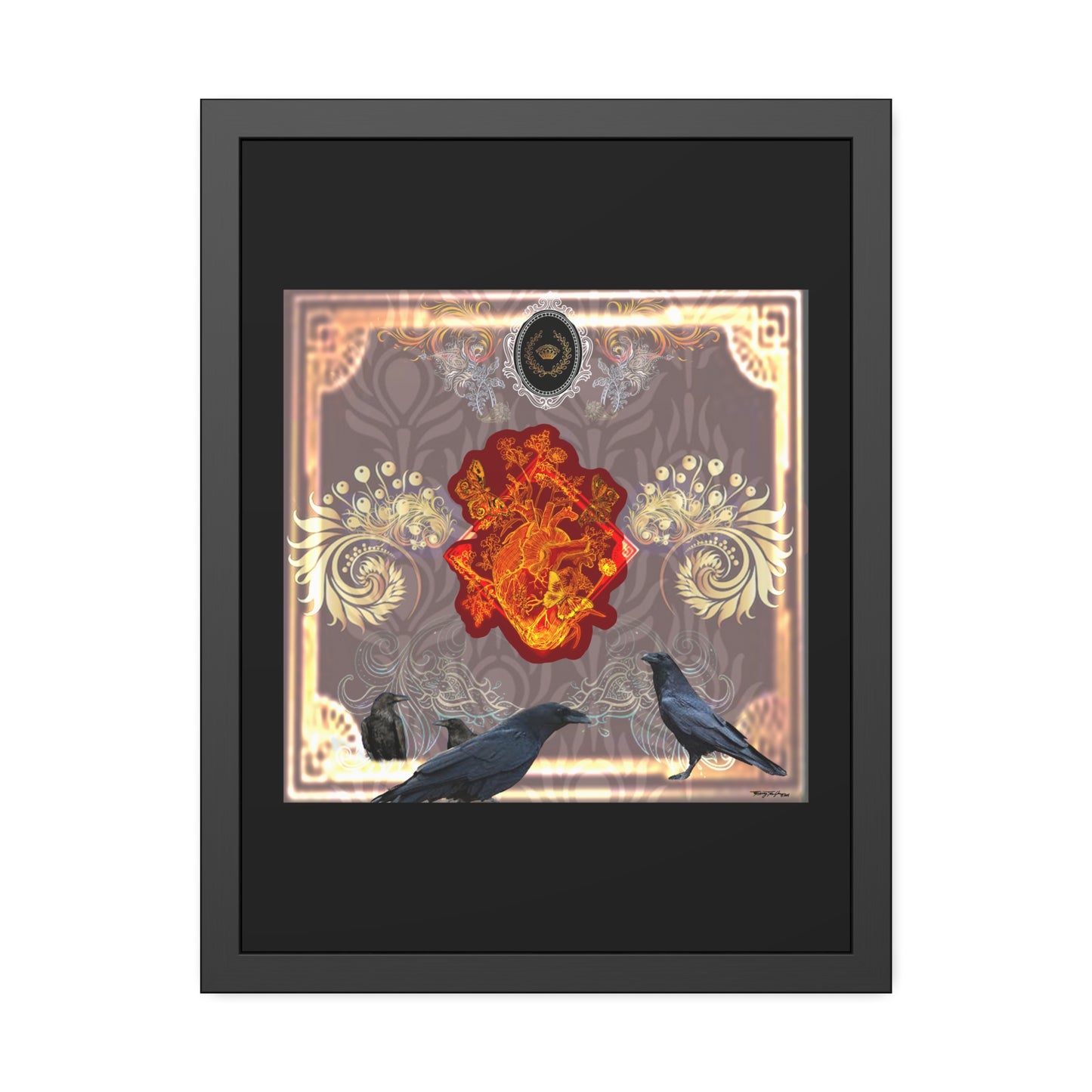 Tracey Taylor Fine Art "Black & White, Loss & Deceit (War of My Life)" Digital Mixed Media Framed Paper Poster