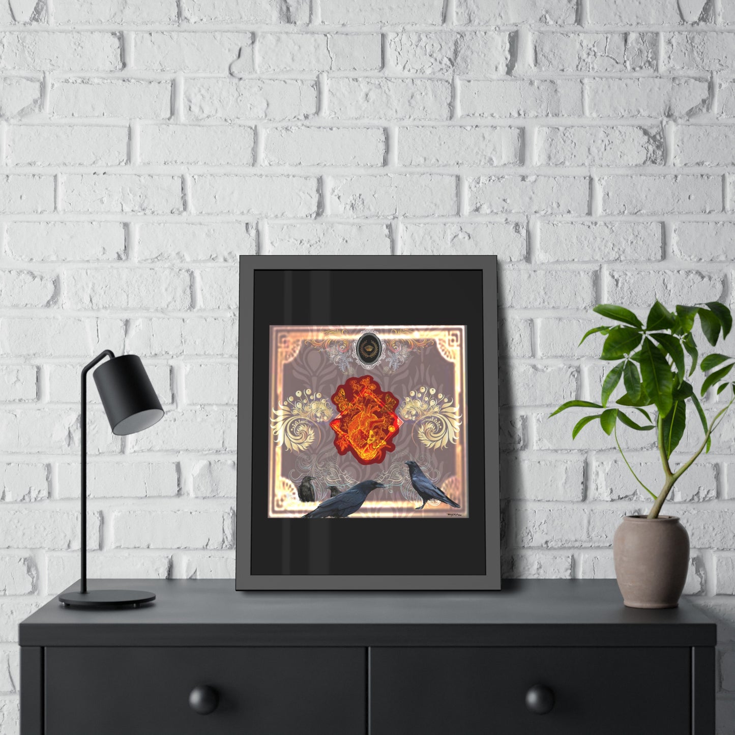 Tracey Taylor Fine Art "Black & White, Loss & Deceit (War of My Life)" Digital Mixed Media Framed Paper Poster