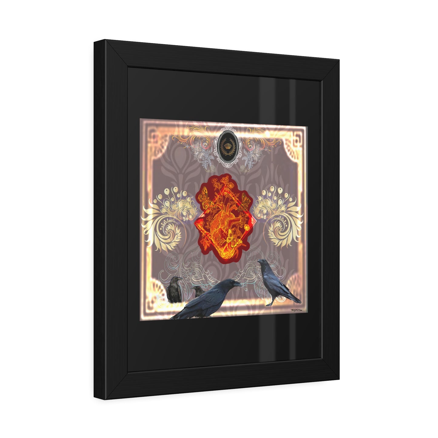 Tracey Taylor Fine Art "Black & White, Loss & Deceit (War of My Life)" Digital Mixed Media Framed Paper Poster