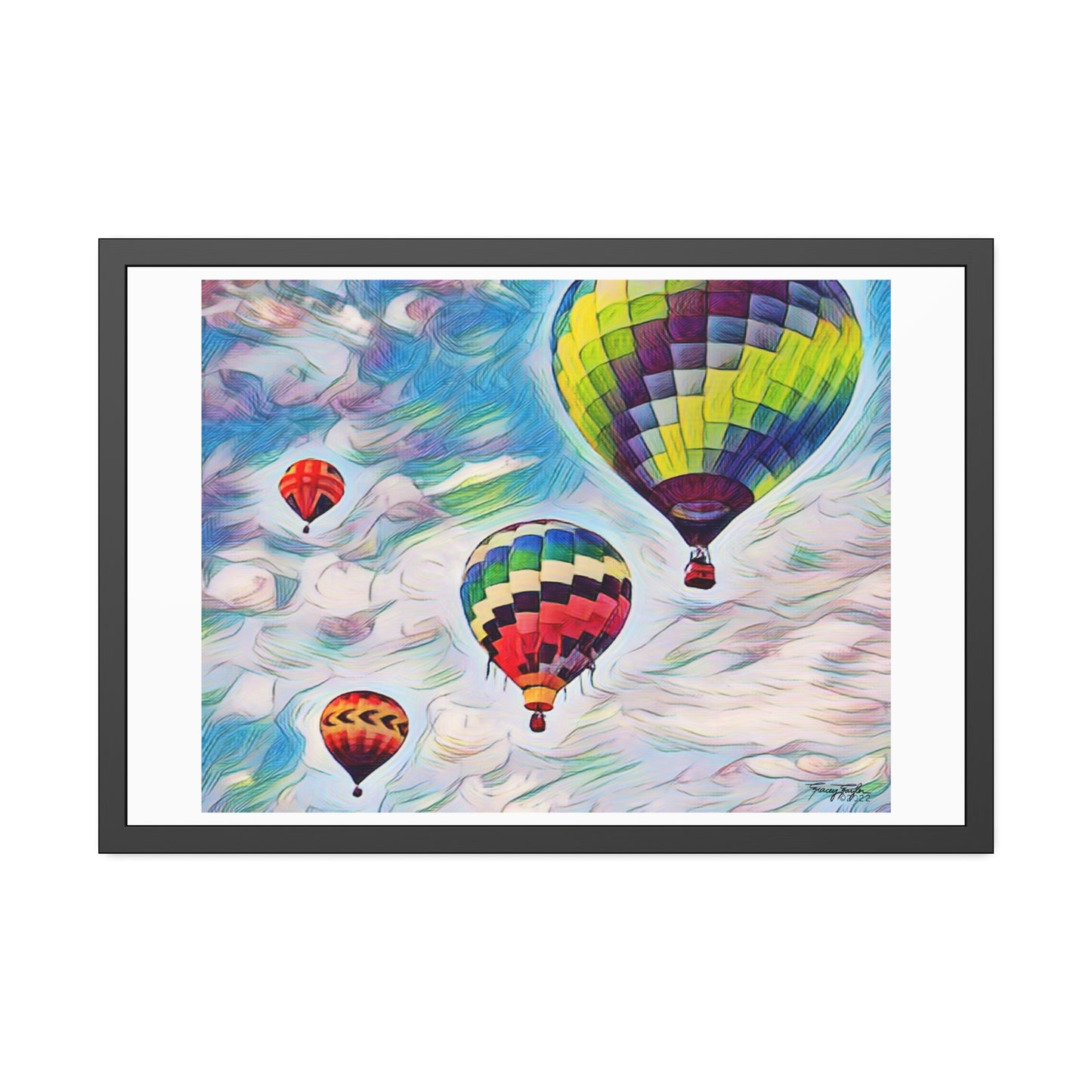 Tracey Taylor Fine Art "Drift" Digital Mixed Media Framed Paper Poster
