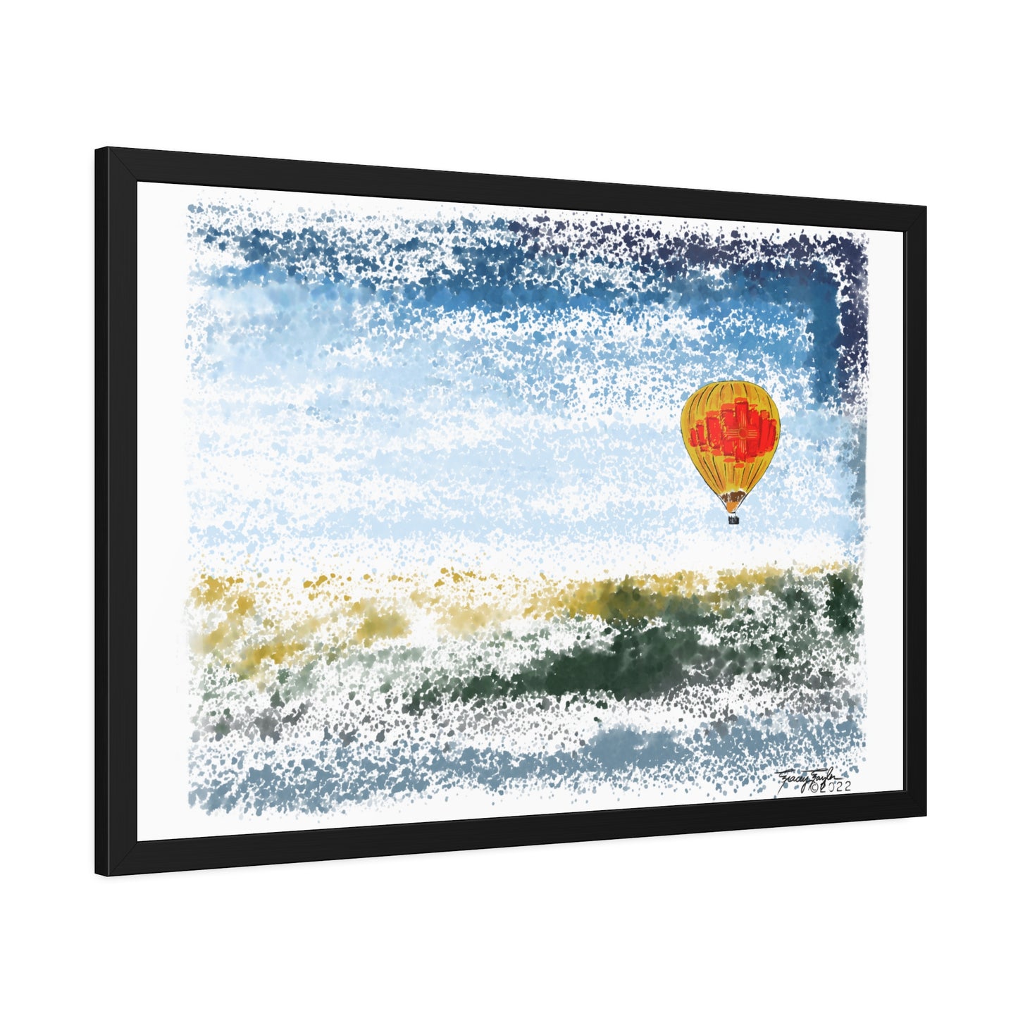 Tracey Taylor Fine Art "Zia Rio" Digital Watercolor Framed Paper Poster