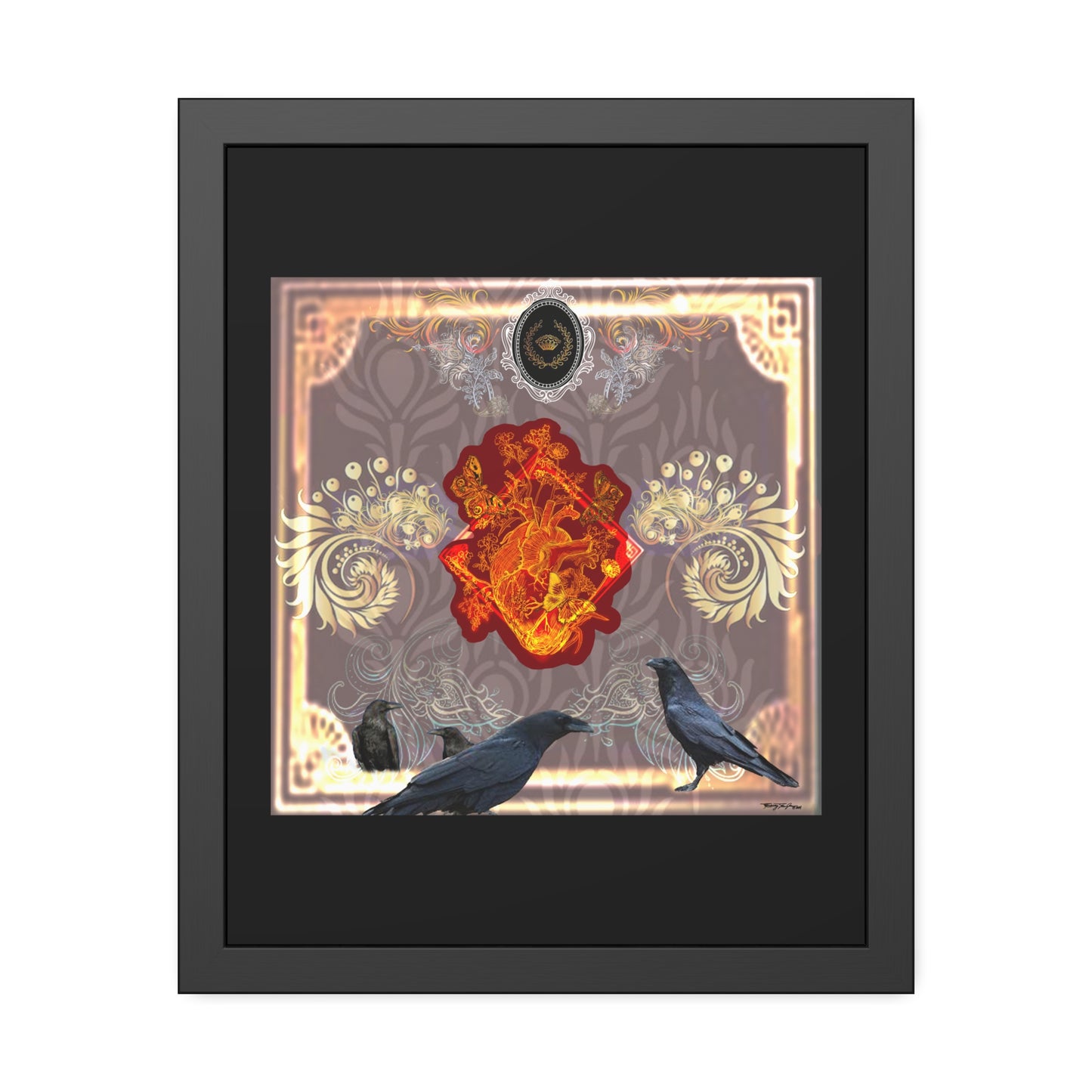 Tracey Taylor Fine Art "Black & White, Loss & Deceit (War of My Life)" Digital Mixed Media Framed Paper Poster