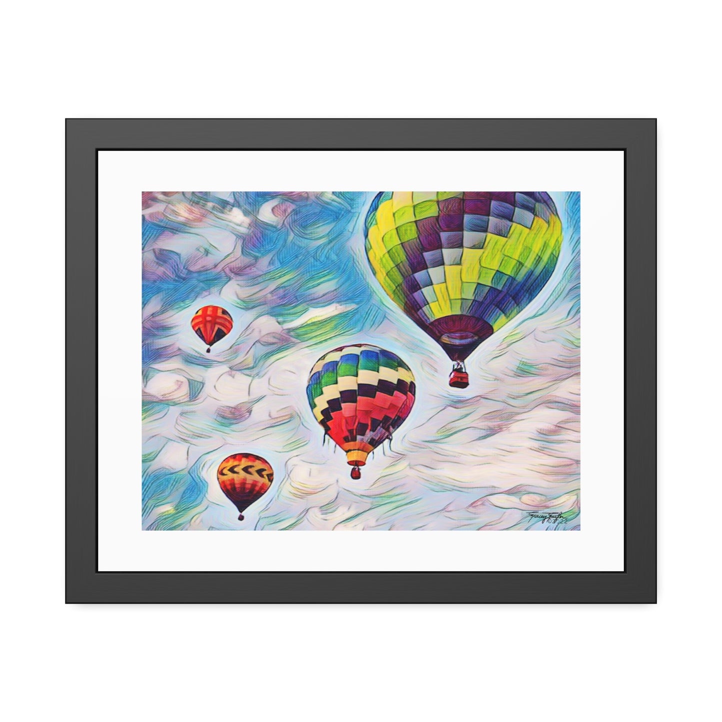 Tracey Taylor Fine Art "Drift" Digital Mixed Media Framed Paper Poster