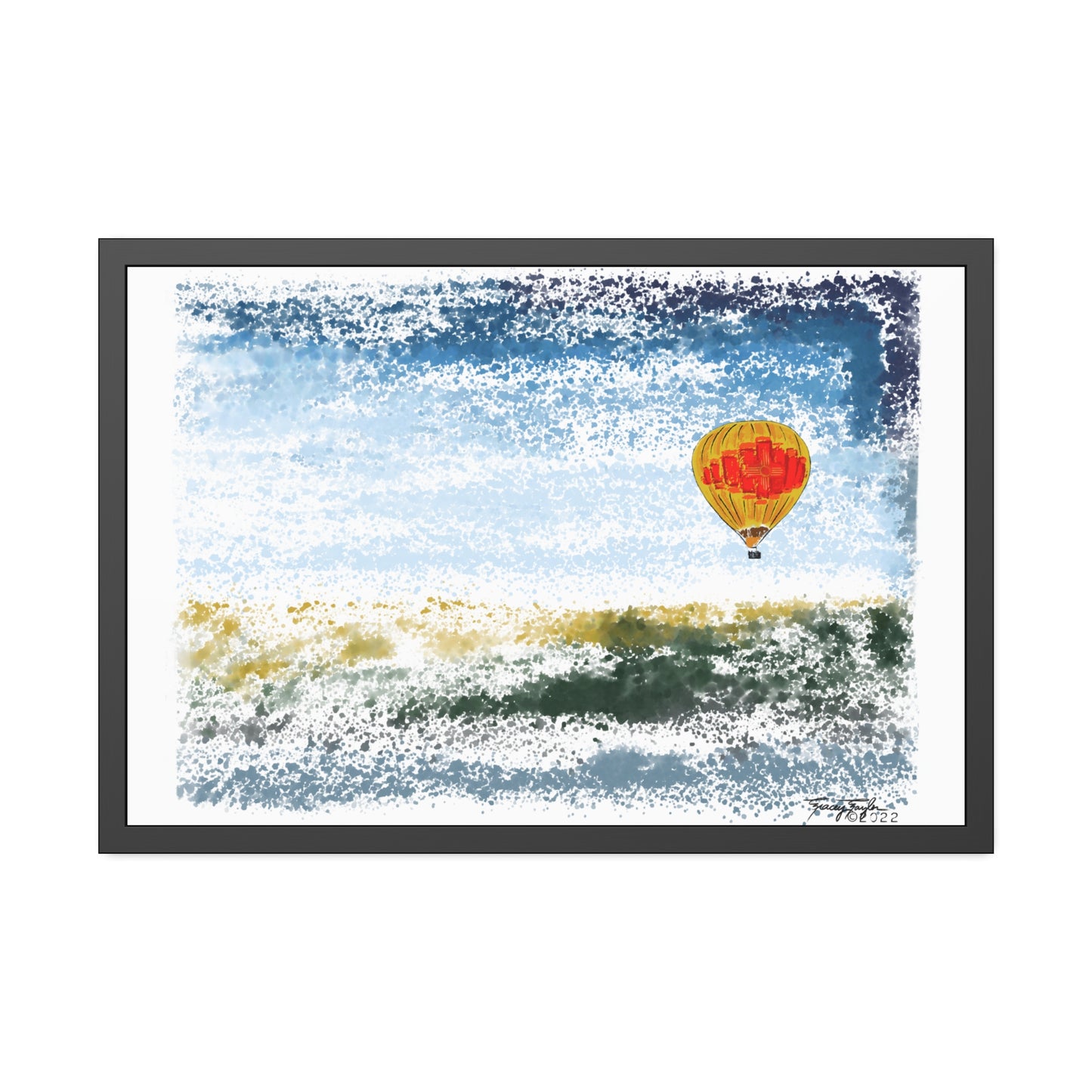 Tracey Taylor Fine Art "Zia Rio" Digital Watercolor Framed Paper Poster