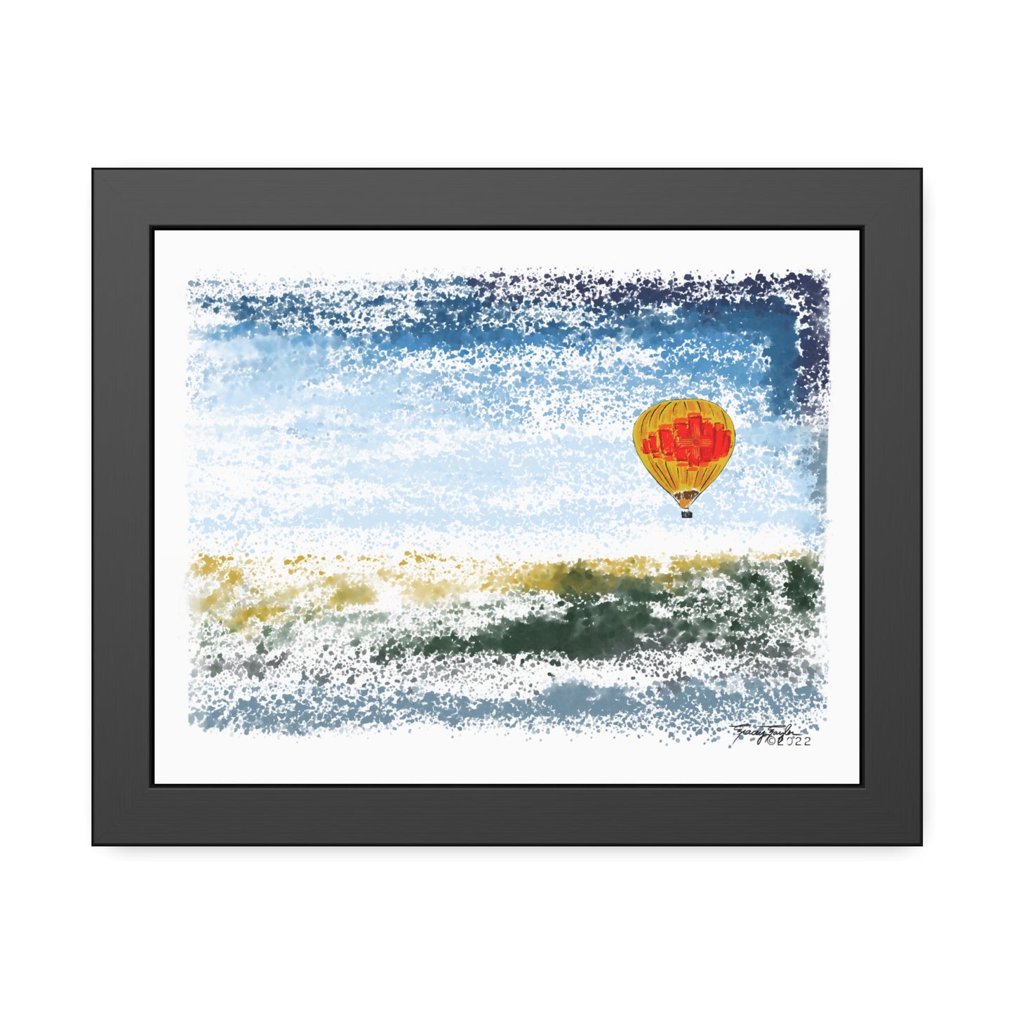 Tracey Taylor Fine Art "Zia Rio" Digital Watercolor Framed Paper Poster