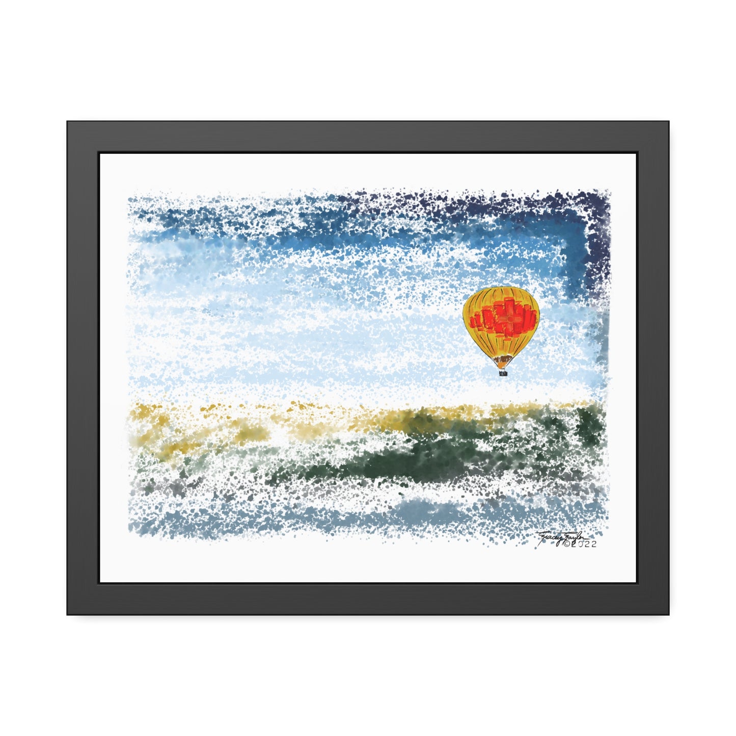 Tracey Taylor Fine Art "Zia Rio" Digital Watercolor Framed Paper Poster