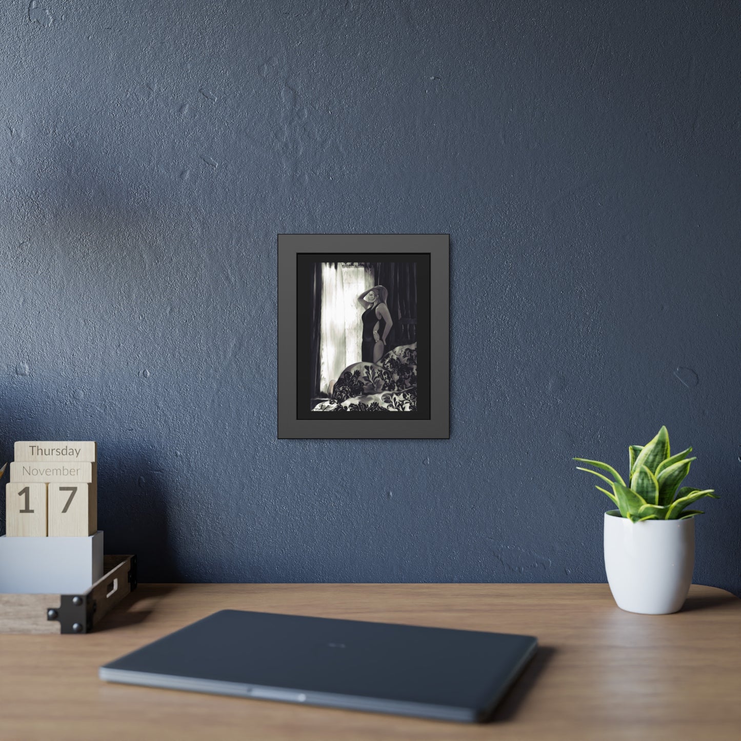Tracey Taylor Fine Art "Black & White, Loss & Deceit (The Assassin)" Digital Mixed Media Framed Paper Poster
