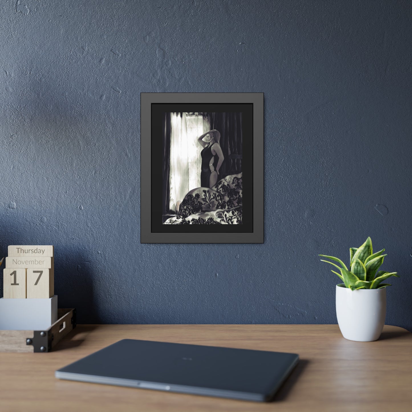 Tracey Taylor Fine Art "Black & White, Loss & Deceit (The Assassin)" Digital Mixed Media Framed Paper Poster